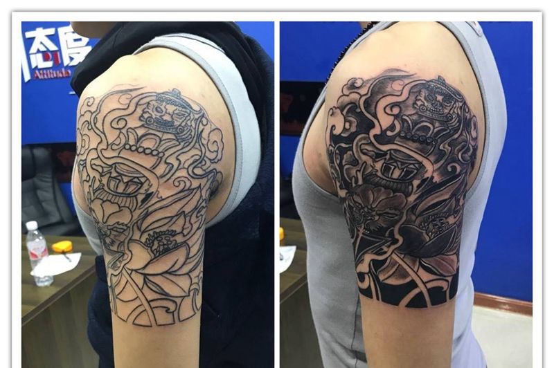 大臂金刚杵纹身图片