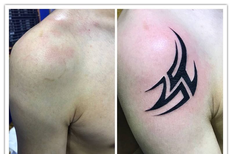 肩膀图腾纹身图片