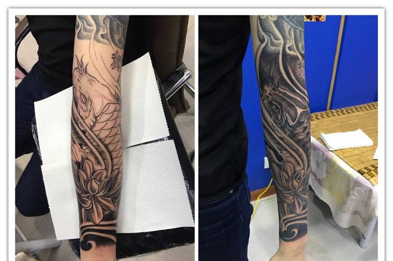 花臂链接纹身图片