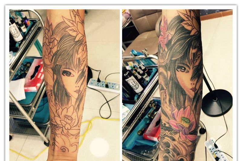 包小臂链接纹身图片