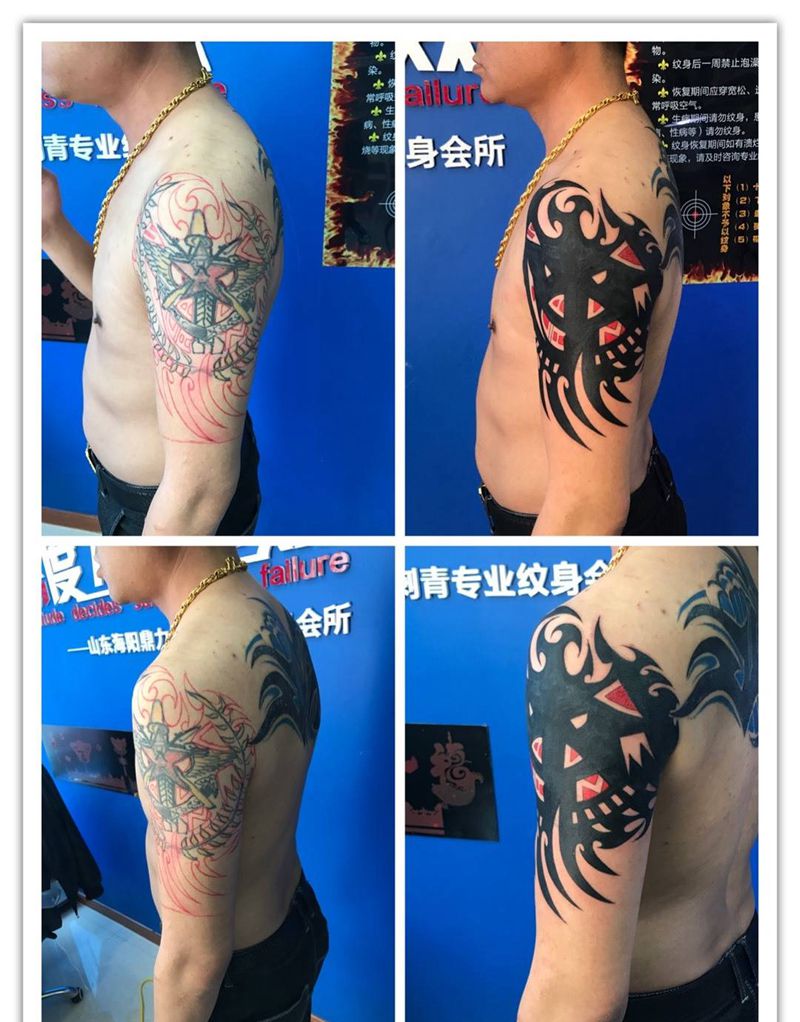 大臂遮盖纹身图片_手臂图腾纹身图案