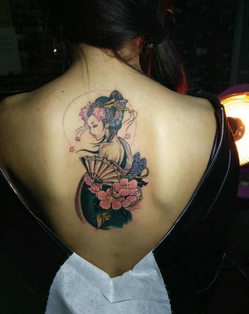 日本艺姬纹身图片