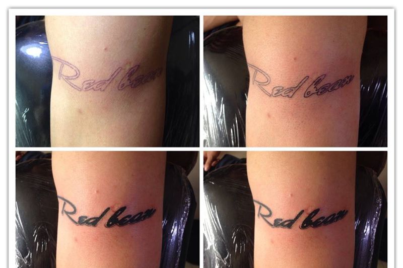 大臂英文小清新纹身图片_手臂传统字符纹身图案