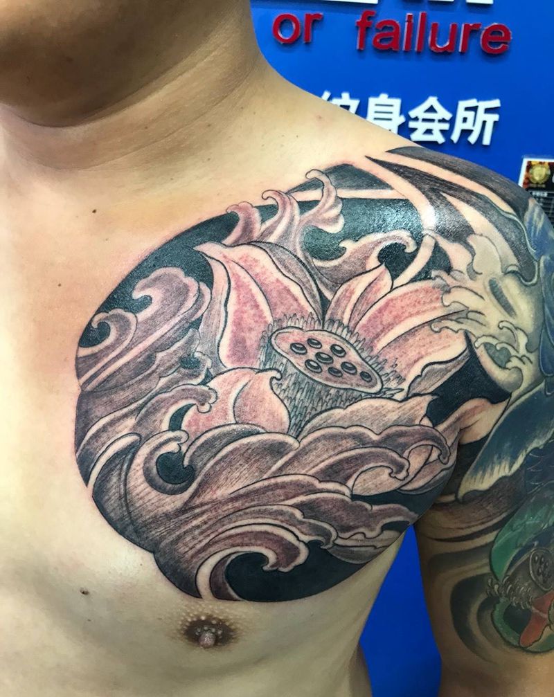 半甲添加纹身图片