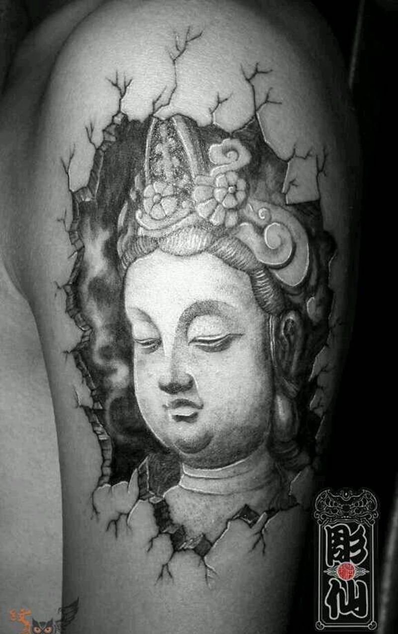 佛像刺青纹身图片_传统臀部宗教原创彫仙纹身图案