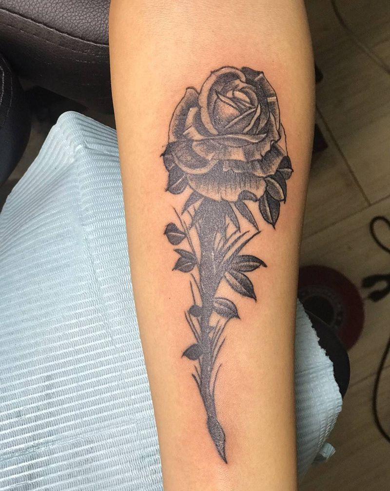 素花纹身图片_手臂新传统New School素花纹身图案