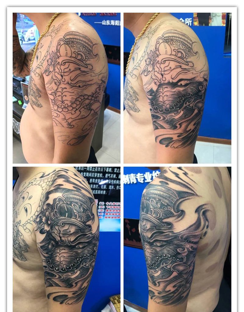 大臂象神纹身图片