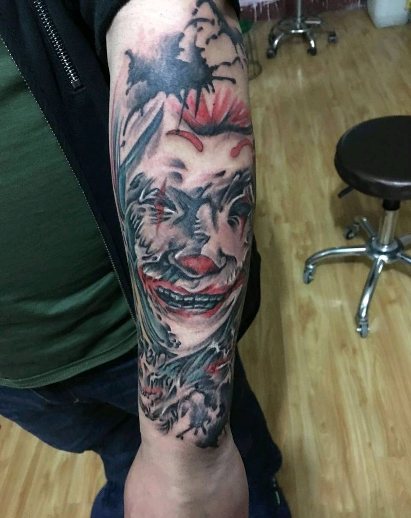 花臂小丑纹身图片