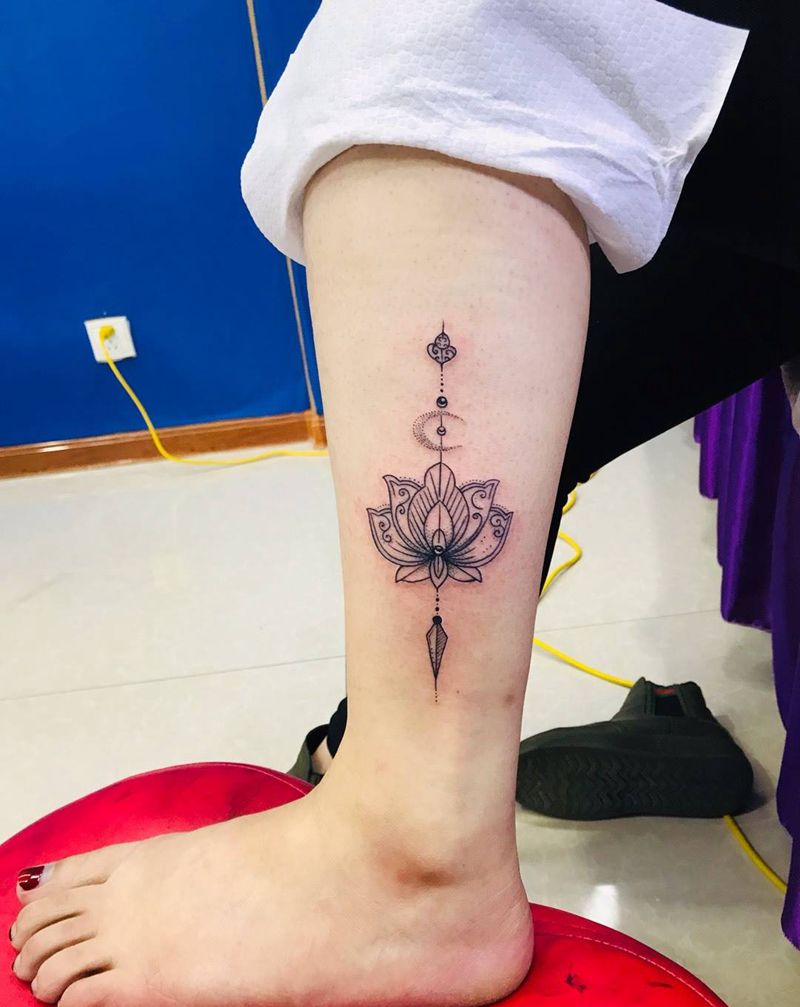 脚踝小清新纹身图片