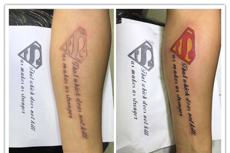 小臂英文控纹身图片