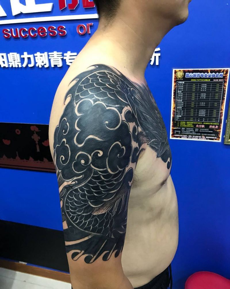 过肩龙修改纹身图片