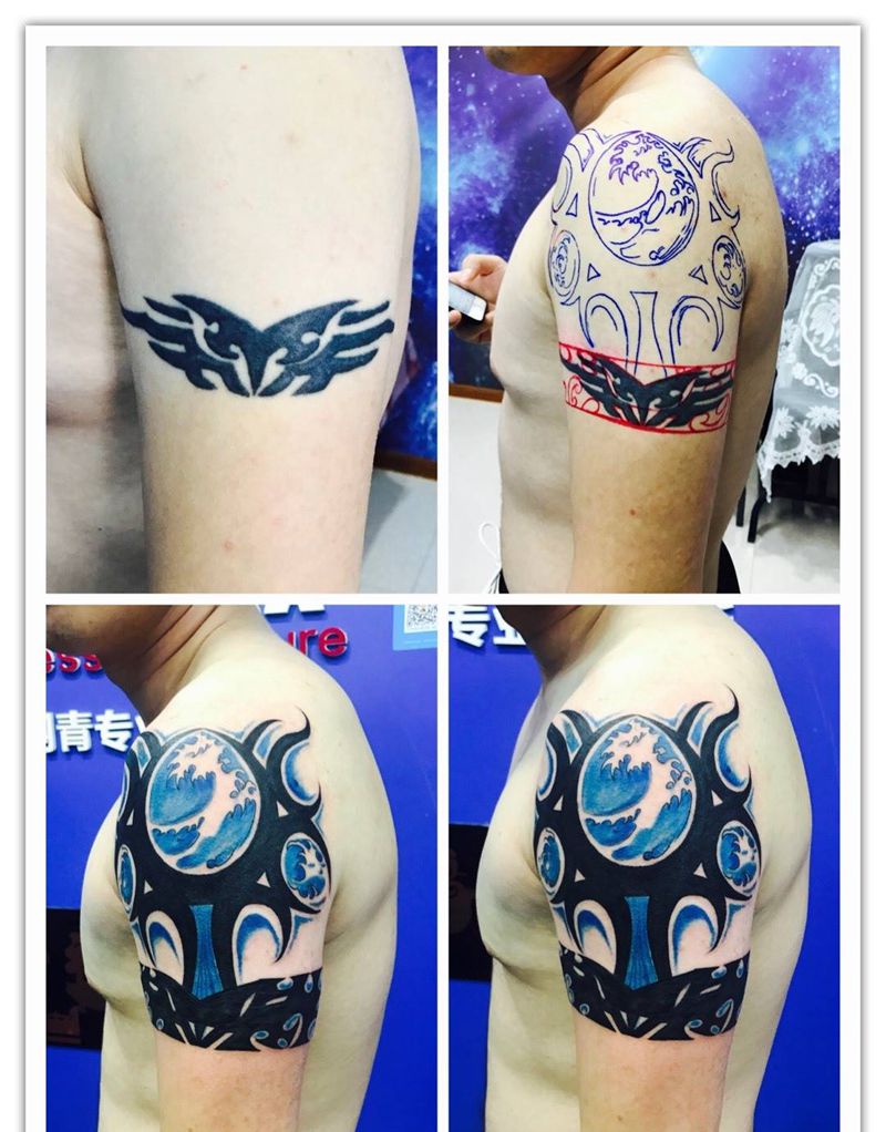 大臂遮盖纹身图片