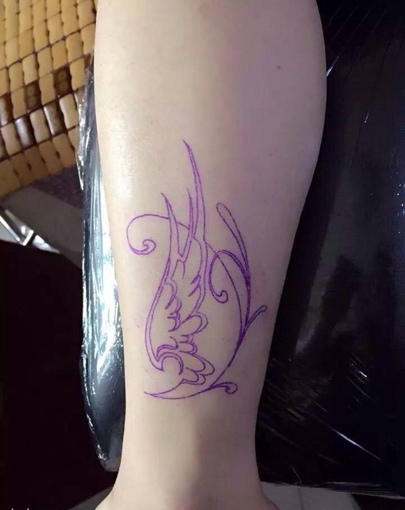 脚踝小清新纹身图片_脚部图腾纹身图案