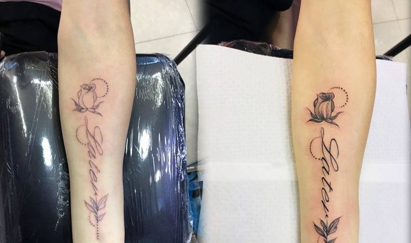 小臂内侧英文控纹身图片