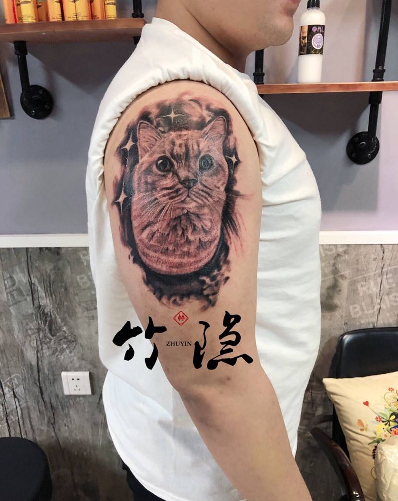 猫纹身图片
