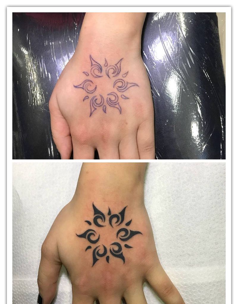 手背图腾纹身图片