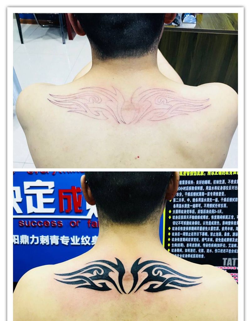 后肩小图腾纹身图片
