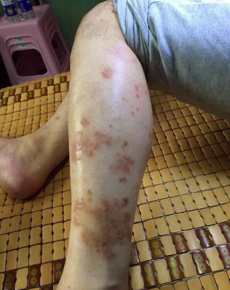 小腿锦鲤黑灰纹身图片_腿部动物纹身图案