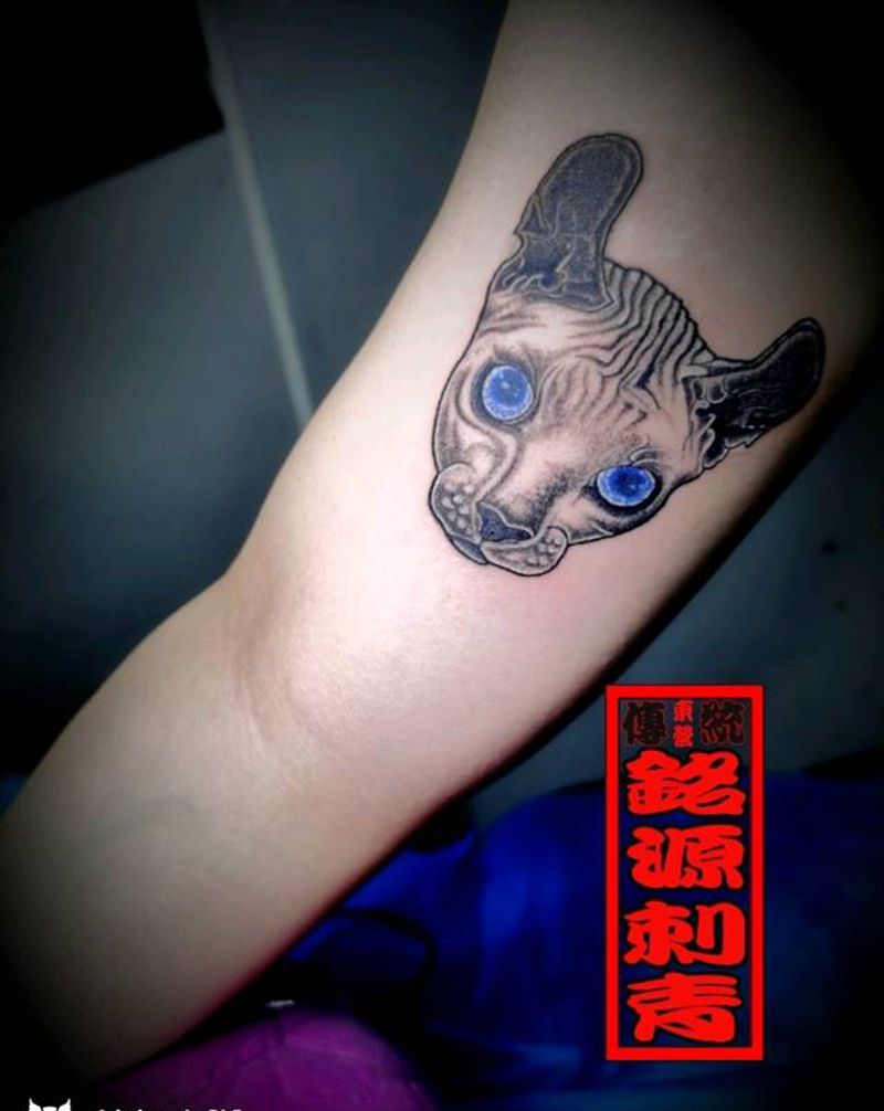 斯芬克斯纹身图片_欧美写实New School纹身图案