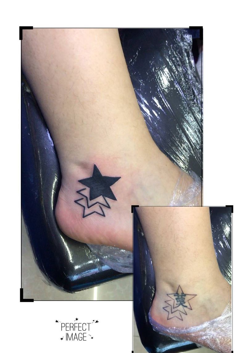 脚跟遮盖纹身图片