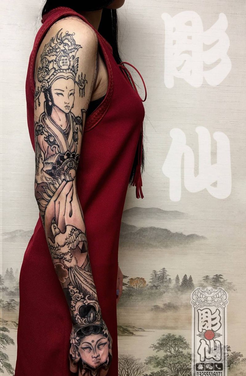 《西王金母》未完成纹身图片