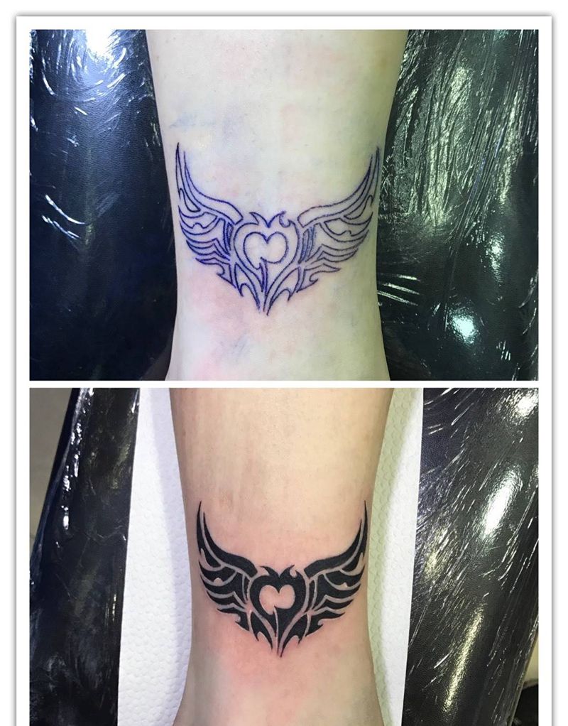 脚踝图腾小清新纹身图片