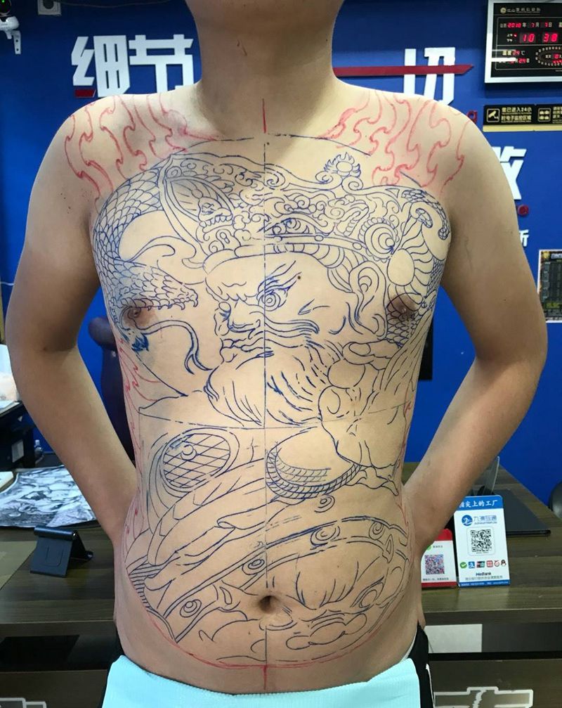 持国天王纹身图片