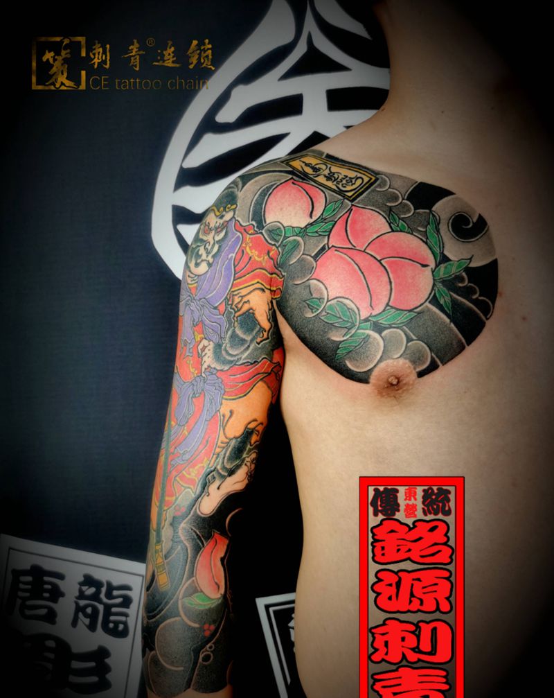 今日工作一精修黑灰完成纹身图片_手臂胸部老传统纹身图案