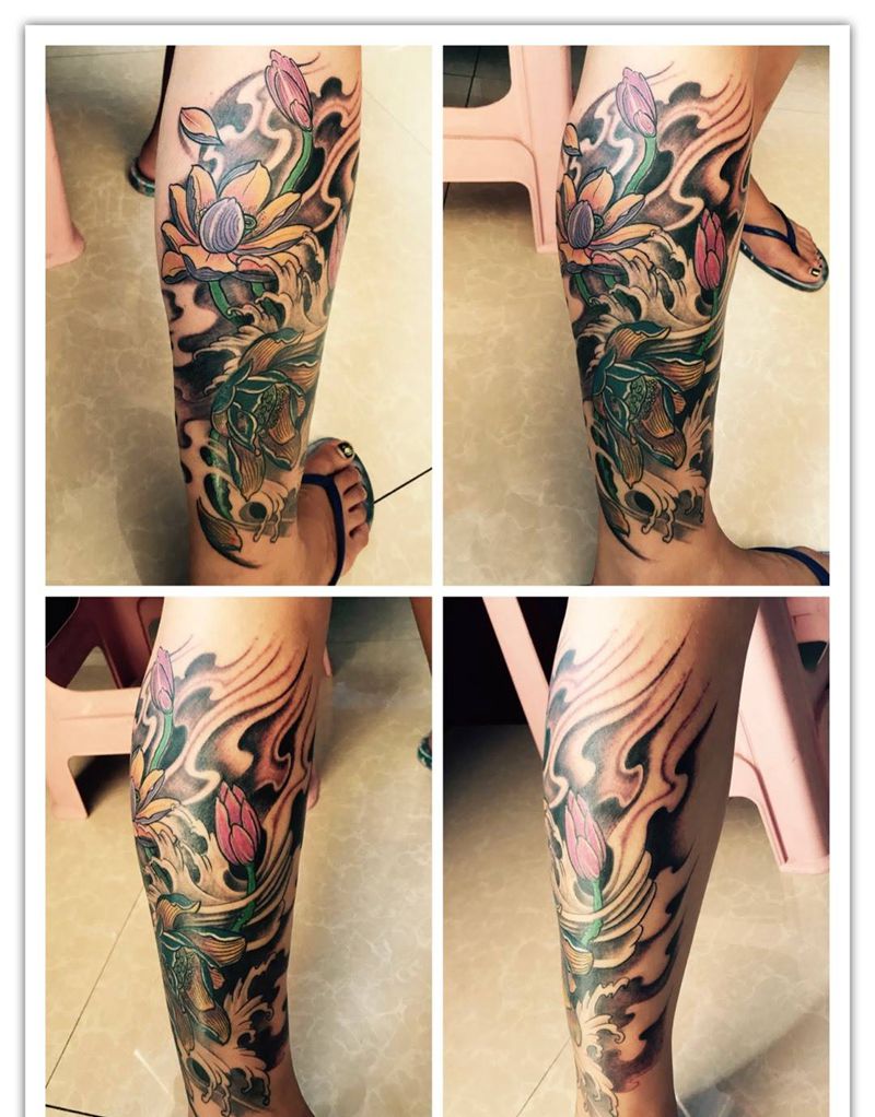 小腿旧图添加纹身图片