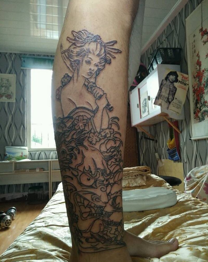 线条完活下次继续纹身图片