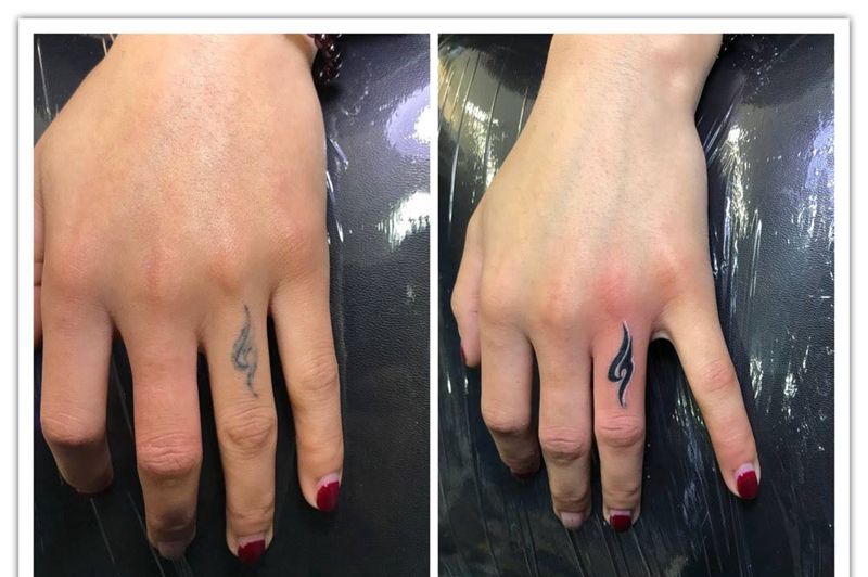 手指小清新纹身图片