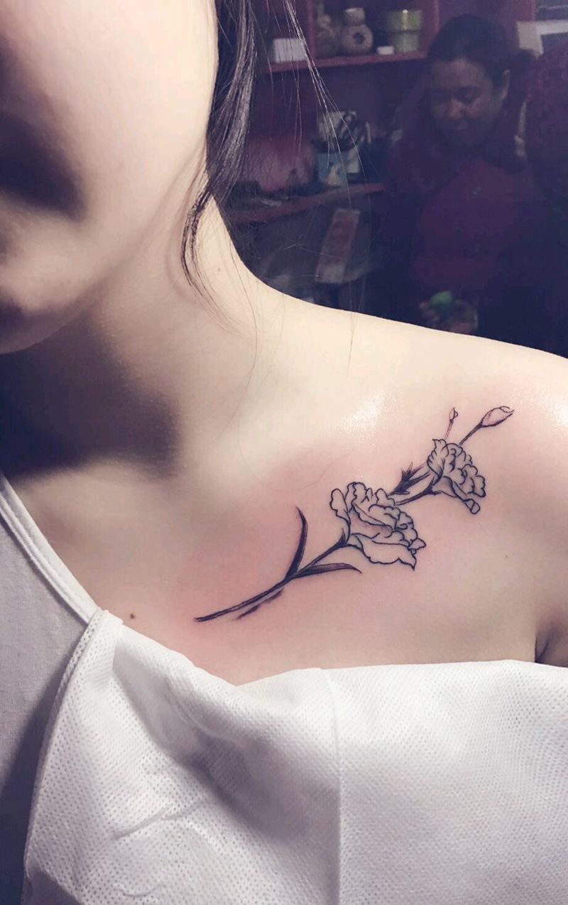 一枝花纹身图片