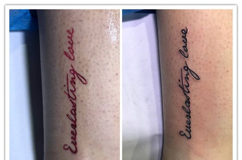 小腿英文控纹身图片