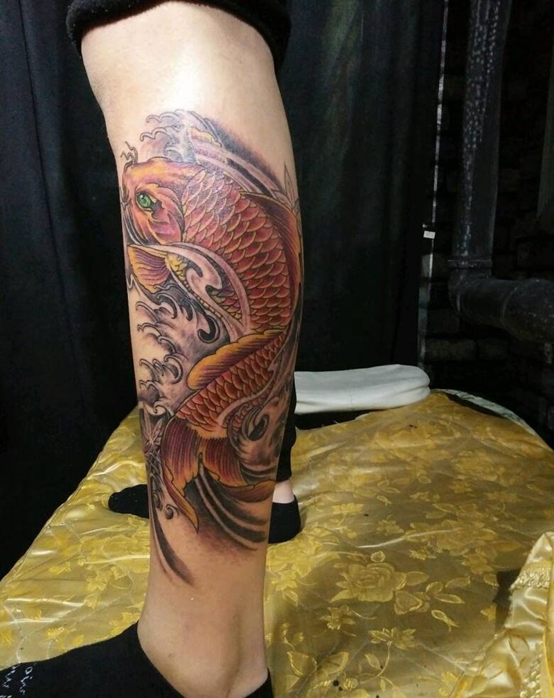 小锦鲤一条纹身图片