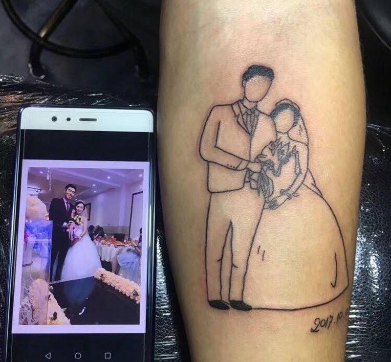 照片纹身图片_成品手臂清新写实人物纹身图案