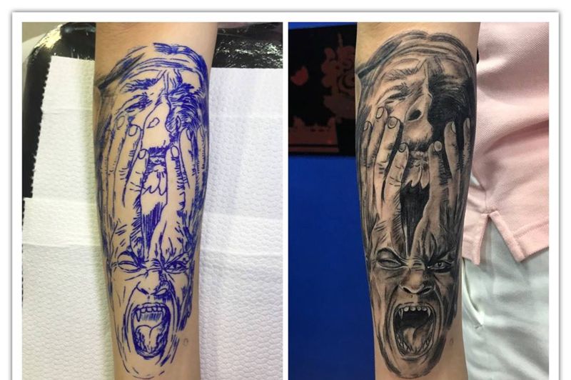 抽象写实纹身图片