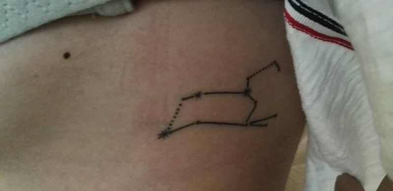 侧腰星座图纹身图片_腰部欧美清新原创成品纹身图案