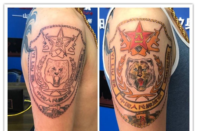 大臂臂章纹身图片