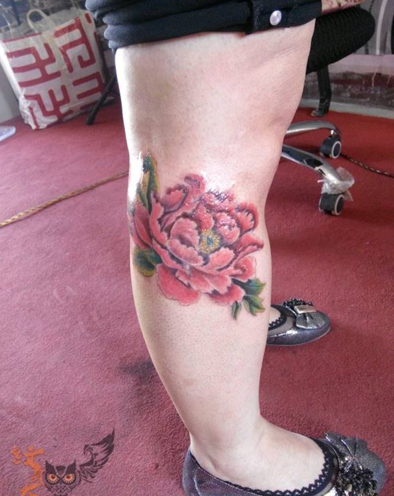 牡丹花纹身图片