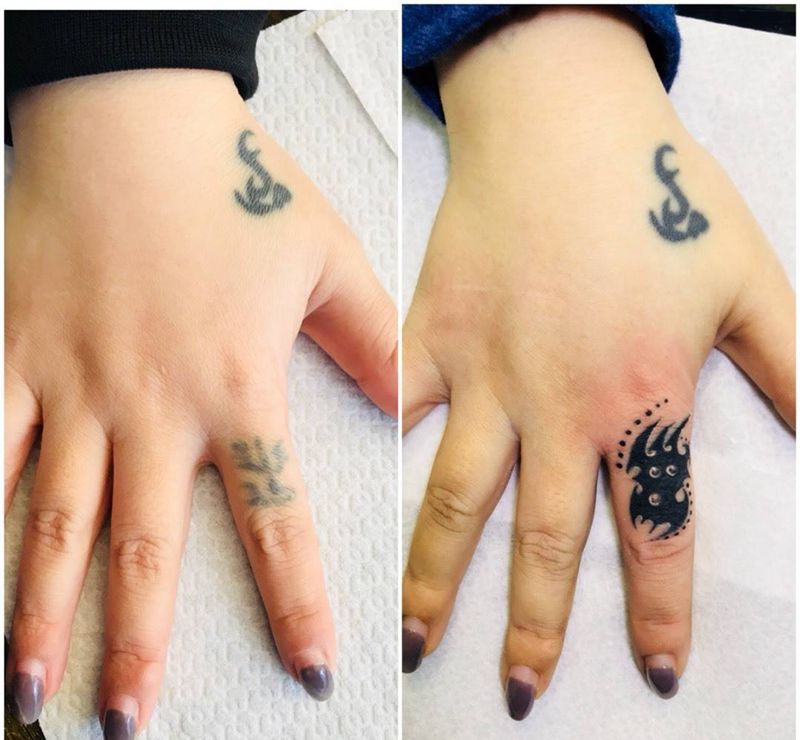 手指修改纹身图片