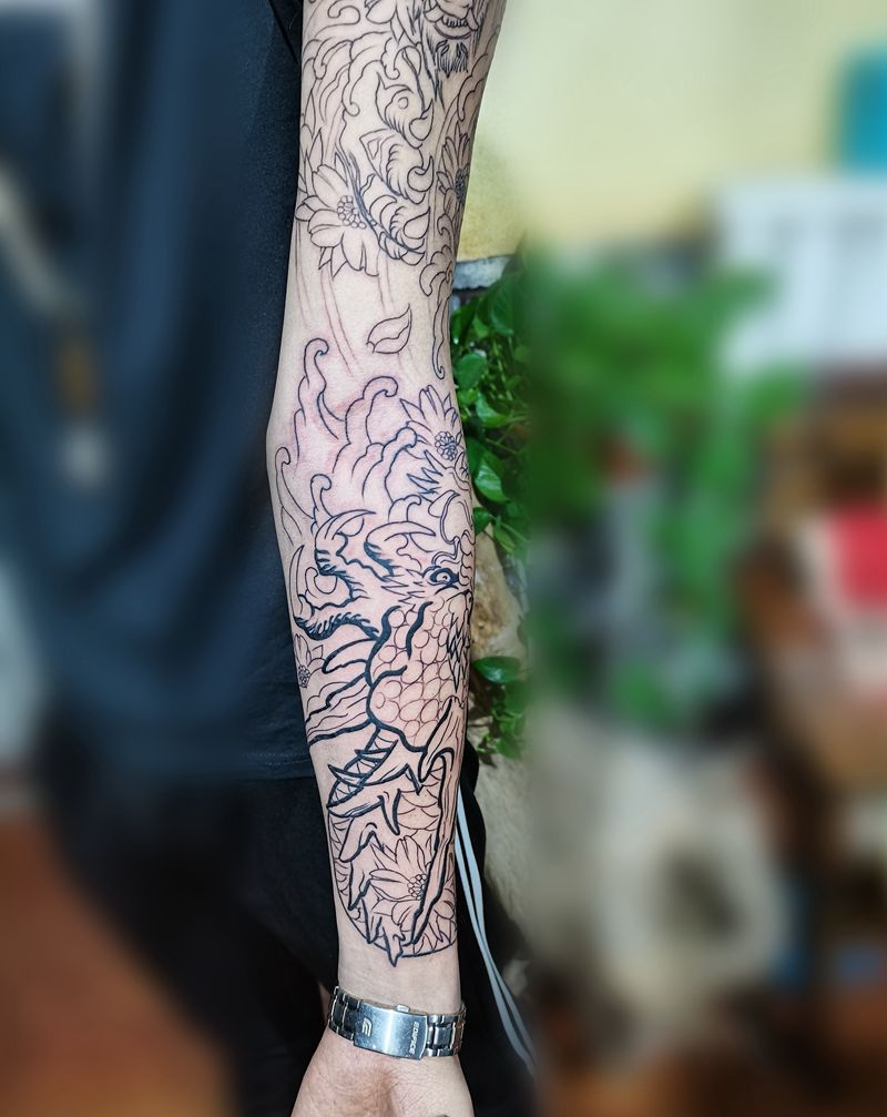 花臂待续纹身图片_手臂纹身图案