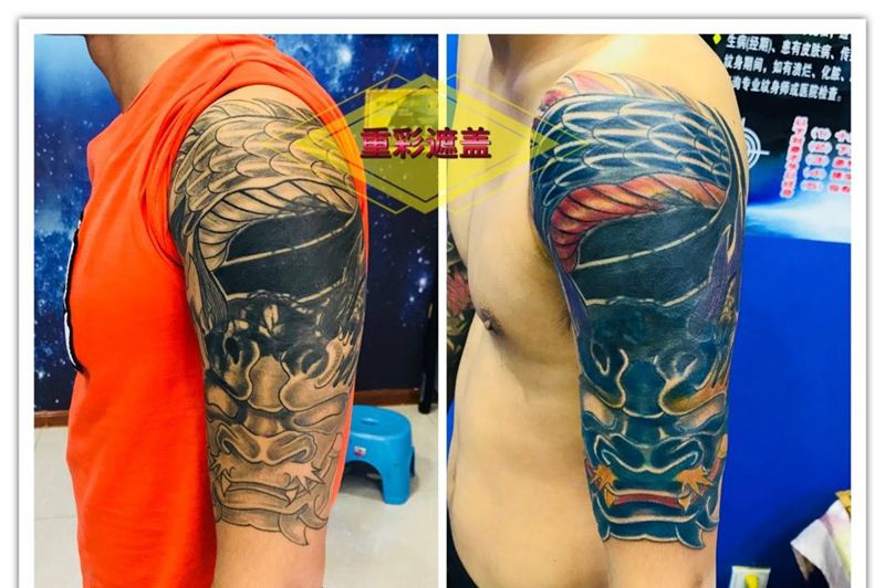 大臂遮盖纹身图片