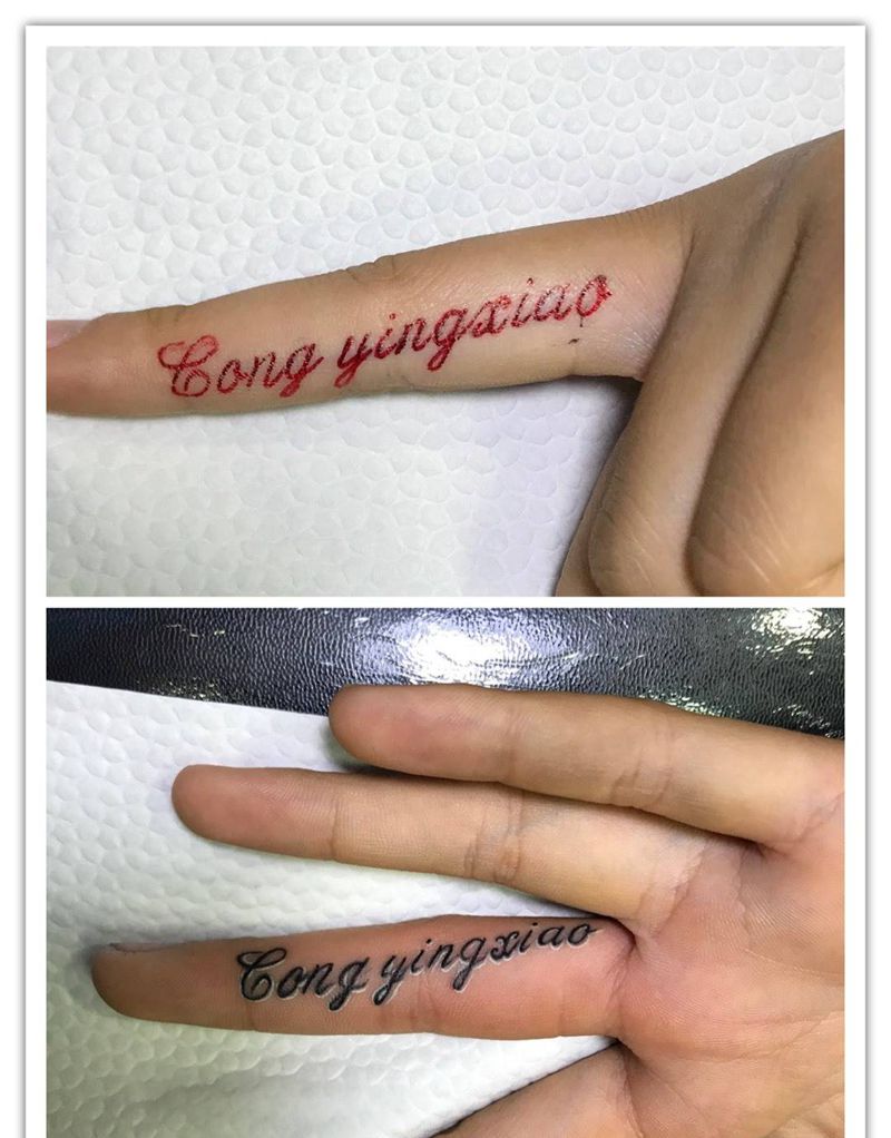 手指字母纹身图片