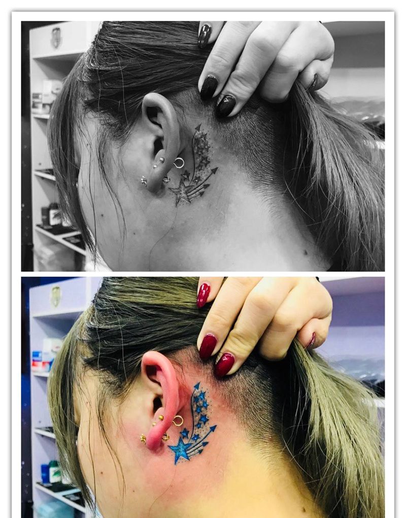 耳根小清新纹身图片