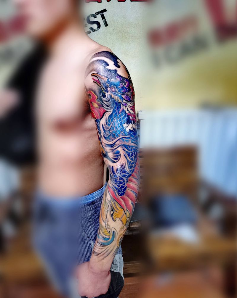 凤求凰纹身图片_手臂纹身图案