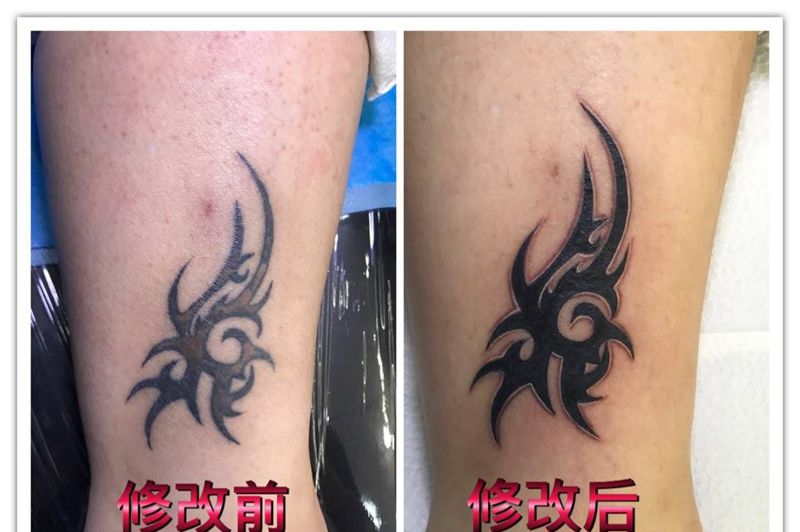 脚踝图腾修改纹身图片