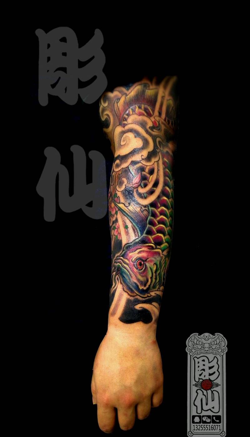 龙鱼纹身图片
