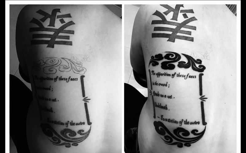 后背填色纹身图片