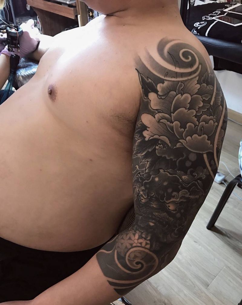 恢复后纹身图片_成品手臂传统纹身图案