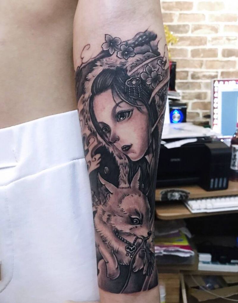 艺妓纹身图片_手臂胸部纹身图案